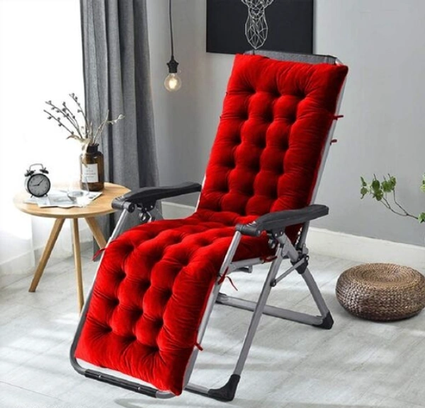  Mom's Moon  Soft Velvet Chair Pad/Chair Cushion for Rocking Chair /Office/ Home in Outdoor and Indoor /Resting on Floor Set of 1 ( 18 x 50 Inch Red ) -  Red, Velvet, Pack of1